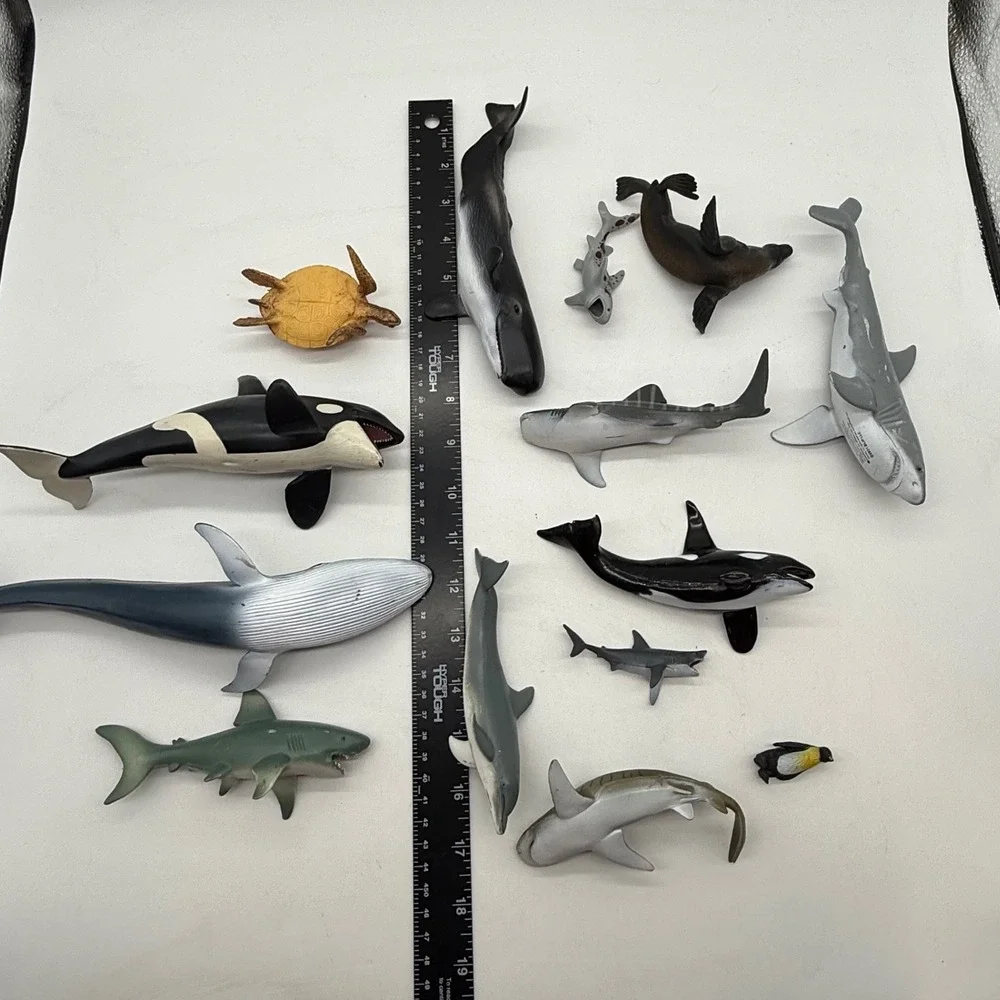 Ocean‎ Sea Animal Figurines Whale Dolphin Shark Turtle Seal Lot 14 Pieces - Picture 5 of 6